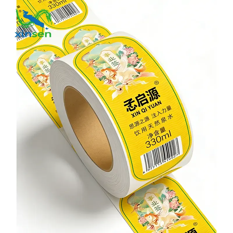 Vedenpitävä juomapullon etiketti